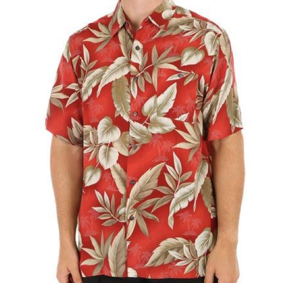 Pierre Cardin Tropical Palm Print Camp Shirt - Picture 1 of 9